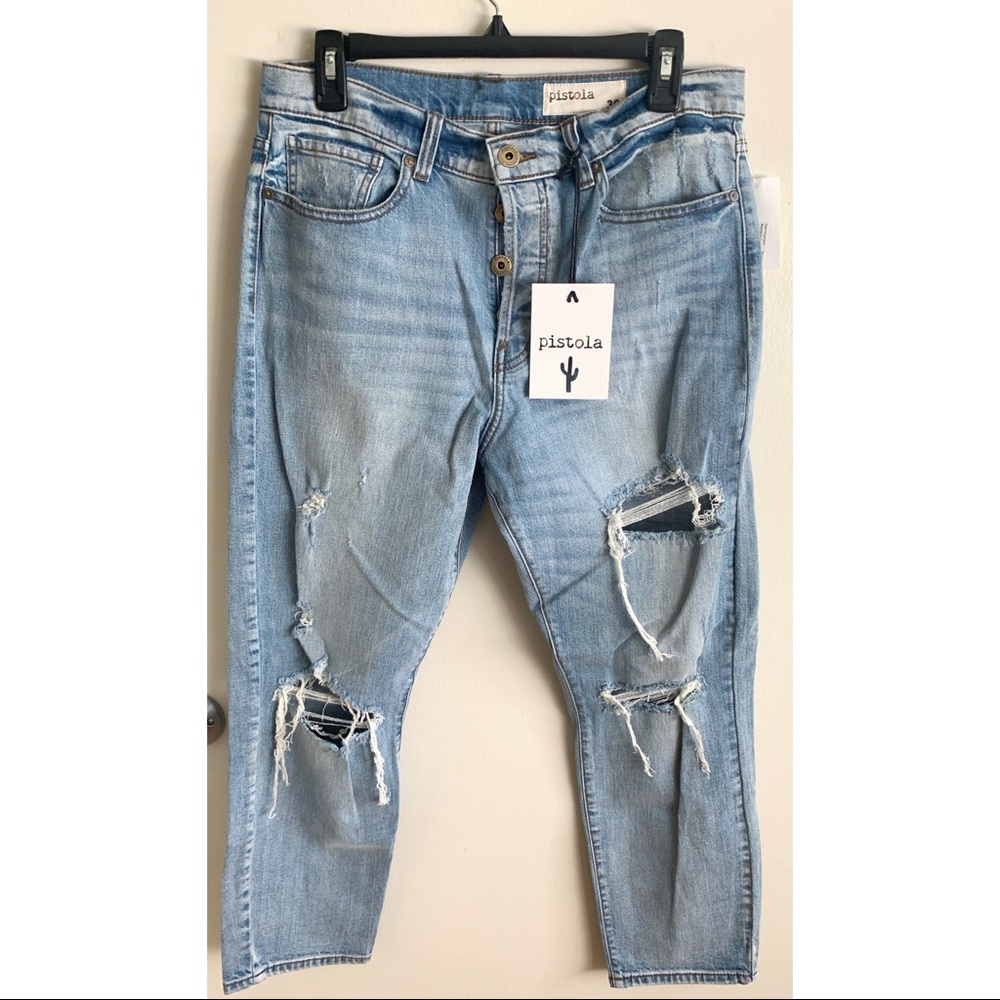 PISTOLA | Blue highrise boyfriend jeans